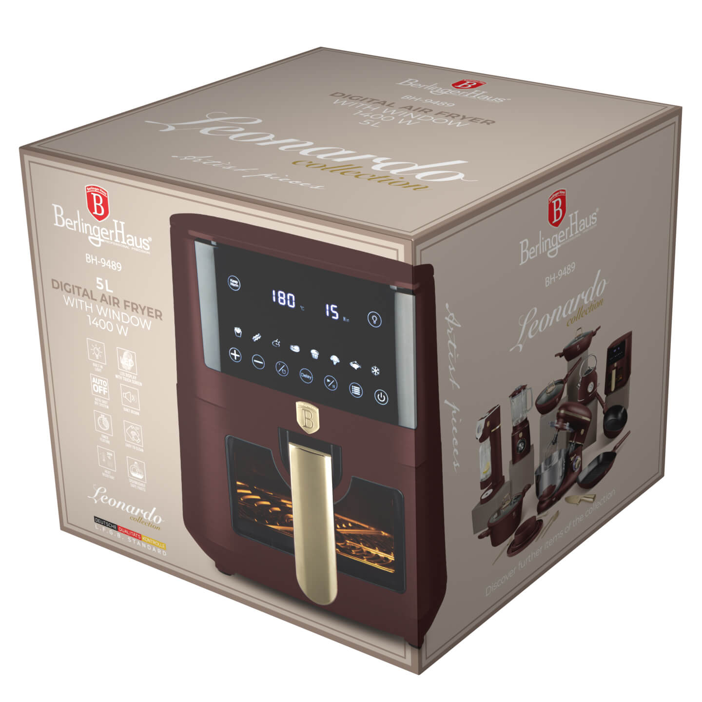 Berlinger Haus BH9489 Leonardo Air Fryer – 5 liter