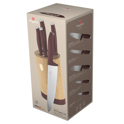 Berlinger Haus BH 2754 Leonardo – 6-delt knivsæt med bambusblok