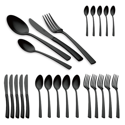 Bestik sæt i rustfrit stål – Black Mirror Edition (24 dele)