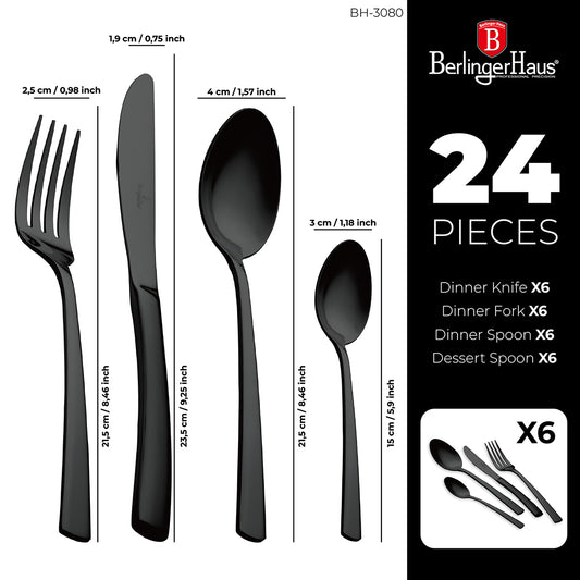 Berlinger Haus Black Edition bestiksæt – 24 dele
